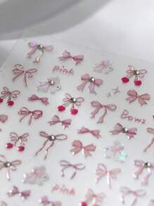 Autocollants d'art nail luxueux aux diamants en cristal, nouvelle technologie, autocollants d'ongles 3D en relief avec nœuds, adhésifs décoratifs pour ongles, décalcomanies à presser sur les ongles