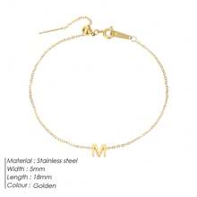 Cadena brazalete DIY de 26 letras para mujeres, accesorio de joyería, de acero inoxidable de alta calidad, a la moda y personalizado