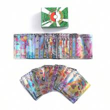 pokemon 100 pièces/boîte Figurines d'anime TOMY, cartes éclair en anglais et en français V MAX P-Oke-Mon, jeu de collection de cartes, 25 cartes aléatoires, boîte de collection de cartes de super bataille premium TCG (séries V Vmax, cartes rares GX), cadeau pour fans d'anime, carte de transaction pour fête, collection de cartes de trésor de jeu, fournitures scolaires, rentrée scolaire