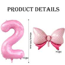 40 Inch Number 0-9 Balloon With Bow Pink Happy Birthday Jumbo Number Balloon For Daughter Birthday Decorations Party Supplies - Multicolor - View 17