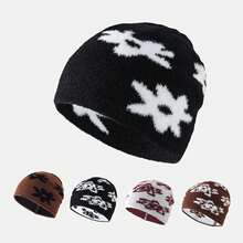 Gorro tejido con estampado de letras para mujer, ropa de calle Hop Harajuku Y2k, jersey de moda coreana estético negro Unisex ZNZC - 1 - Ver 2