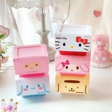 Sanrio 3pcs/Sanrio Hello Kitty Y2K Desktop Clamshell Storage Box Kuromi My Melody Cinnamoroll Pochacco Jewelry Box Trash Storage Box Gifts
