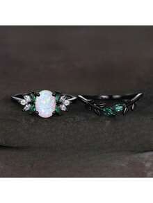 2pcs Fashion Women'S Rings Gothic Style Ring,Unique And Cool Ring Jewelry,Exquisite Jewelry Suitable For Daily Life, Party, Vacation, Halloween,Gift Giving(No Box) - Black - View 4