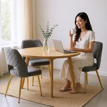 Set Of 4 Modern Velvet Dining Chairs With Golden Metal Legs And Hollow Back Upholstered For Dining Room,Kitchen,Vanity, Living Room,Office