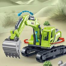 逼真的男孩挖掘机玩具，工程车履带式挖掘机，耐用的 ABS 材料，万圣节、圣诞节、生日派对的完美礼物 - 彩色 - 查看 7