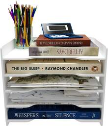 5 Tier File Organizer Shelf For White Filing Cabinet - 白色 - 查看 6