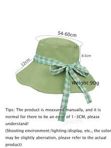 1pc Gingham Printed Wide Brim Sun Hat, Reversible Casual Bucket Hat For Women, Summer Accessory - Multicolor - View 8