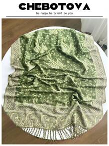 Classic Paisley Pattern Scarf For Women, Fashionable Cashew Print Neck Wrap/Shawl, Suitable For Hair Decoration