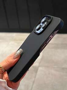 极简高端无框散热黑色手机壳适用于 17 Pro Max/17 Pro/17 Air/17/16 Pro Max/16 Pro/16/16 Plus/15/15 Pro Max/15 Pro/15 Plus/11/12/13/14 Pro Max/XS/XR/11 Pro/11 Pro Max/12 Pro/12 Pro Max/13 Pro/13 Pro Max/7 Plus/14 Pro/14 Pro Max/14 Plus/7 Plus/8 Plus/8/SE2，创意设计，男女适用 - 黑色-無邊框 - 查看 2