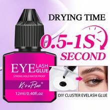 2pcs 5ml/12ml Eyelash Glue Eyelash Extension Supplies Black Lash Extension Eyelash Adhesive Strong Hold Drys In 0.5-1s With 6-7 Weeks Retention By Existing Beauty Lashes For Beginners To Use At Home And Cluster Lash DIY - 黑色 - 查看 1