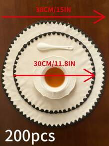 1/4/6/12 buc. Covorașe rotunde brodate albe, stil minimalist japonez, lavabile și reutilizabile, potrivite pentru sărbători, reuniuni, petreceri de ziua de naștere, nunți, decorarea mesei de cină, decorarea casei