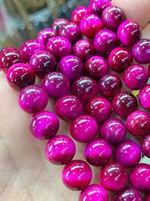 Contas de pedra natural olho de tigre com pedras preciosas vermelhas e redondas para fazer joias, artesanato, pulseiras e colares - 8 mm, superfície lisa e polida - conjunto misto multiuso