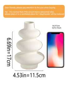 Juego de jarrones de cerámica, 1 jarrón blanco, utilizado para la decoración del hogar moderno, jarrón, utilizado para la decoración de la sala de belleza, decoración de mesa de boda estilo bohemio, banquete, centro de mesa de oficina (Blanco)
