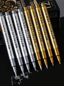 1/4/6/8 件金色和银色永久性记号笔 - 防水，适用于 DIY 工艺品、树脂艺术和办公用品，非常适合剪贴簿、婚礼签名、生日和活动装饰 - 艺术绘画材料，非常适合复活节和圣诞节装饰