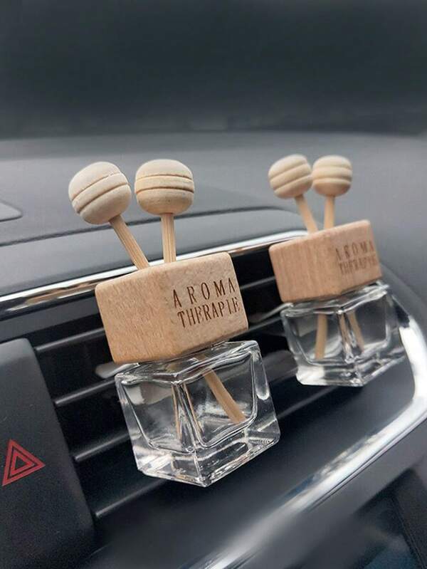 2pcs Car Air Outlet Perfume Bottle Empty Bottle Small Cute Practical Air Outlet Decorative Clip