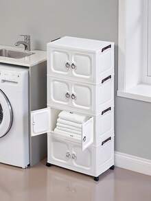 1 szt. (38 cm/14,96 cala) szerokości, 18-kwartowa mała składana szafka do przechowywania, opcjonalnie 1-5 warstw, szafa z przegrodą na ubrania, regał do przechowywania w spiżarni kuchennej, szafka na zastawę stołową w jadalni, półka organizacyjna do kuchni, gruba dwudrzwiowa szafka do przechowywania na kółkach, bezpłatne półki do instalacji w domu, składana szafka do przechowywania ubrań i zabawek