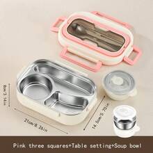 1pc 304 Stainless Steel Bento Lunch Box, Microwave Friendly, Leak-Proof, Thermal, Meal Prep Container With Dividers And Utensils, Portable Work Lunch Box, Food Storage,School Supplies - 304 Stainless Steel Compartment Lunch Box (with Cutlery) - View 16