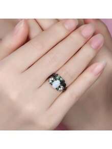 2pcs Fashion Women'S Rings Gothic Style Ring,Unique And Cool Ring Jewelry,Exquisite Jewelry Suitable For Daily Life, Party, Vacation, Halloween,Gift Giving(No Box) - Black - View 2