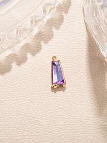Lot de 5 pendentifs géométriques en cristal trapézoïdal coloré plaqué cuivre, adaptés à la fabrication de colliers, bracelets, boucles d'oreilles et porte-clés