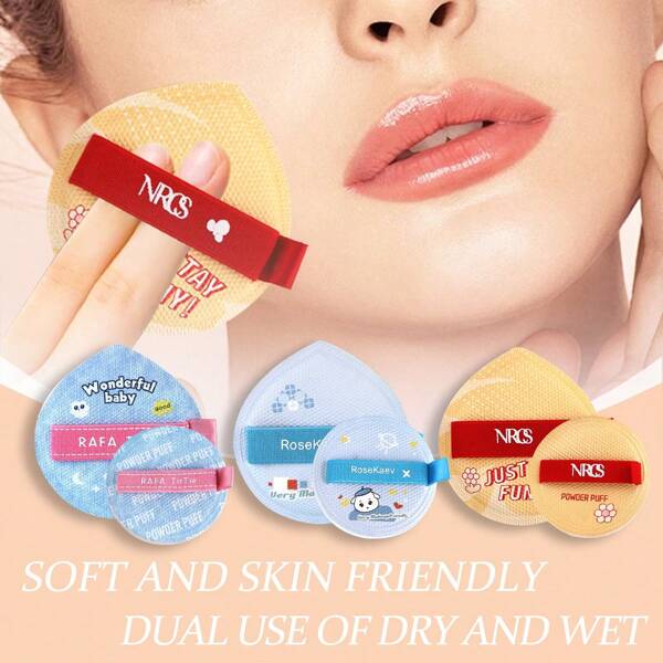 3pcs Makeup Sponge Set: 1 Air Cushion Puff, 1 Loose Powder Puff, 1 Carrying Case, Suitable For Dry & Wet Use, Water-Absorbent And Skin-Friendly, Quick Makeup Application Without Excessive Powder, Perfect For Daily And Occasion Makeup