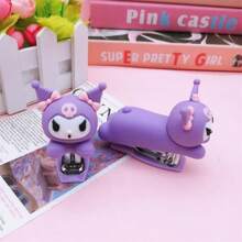 Sanrio Cute Sanrio Silicone Hello KittyKuromi Melody Jade Guigou Stapler Mini Portable Stapler, Student, Office,Send A Box Of Nails School Supplies,Back To School