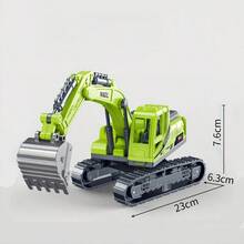 逼真的男孩挖掘机玩具，工程车履带式挖掘机，耐用的 ABS 材料，万圣节、圣诞节、生日派对的完美礼物 - 彩色 - 查看 3