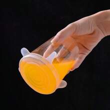 6 Pieces Of Silicone Elastic Covers, Reusable And Durable Food Storage Covers, Suitable For Various Container Sizes, For Use In The Dishwasher And Refrigerator