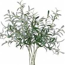 1支人造橄榄树枝，大号逼真绿色植物枝干，散装仿真橄榄枝，适合插花，橄榄叶植物枝干绿植装饰 - 彩色 - 查看 5