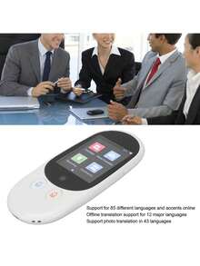 Dispositivo portátil de traducción de voz inteligente 2.4in pantalla táctil traducción bidireccional en tiempo real - Blanco - Ver 6