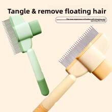 1/2PCSrandom Pet Hair Removal Comb, Long Hair Dense Tooth Needle Comb, Pet Specific Comb, Open Knot To Remove Floating Hair, One Click Self-Cleaning Comb
