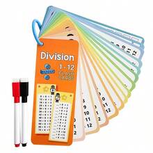 15 piezas Tarjetas creativas de matemáticas de suma, resta y división, adecuadas para estudiantes, tarjetas de práctica de matemáticas para el regreso a la escuela (tarjetas de división de color aleatorio) - Conjuntos - Ver 8