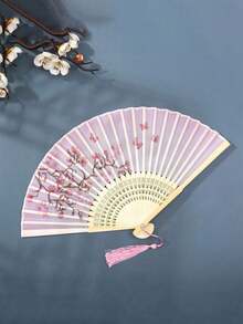 1 pieza/3 piezas Nuevo abanico plegable estilo chino retro, abanico estilo cheongsam con borla, abanico de mano clásico de orquídea, accesorio de escenario y fotografía (Ligera diferencia de color en el patrón del mango y la borla debido al ángulo de la fotografía, pero no afecta el uso. Aquellos que son particulares al respecto, por favor no compren), Selecciones de primavera y verano, Regalos para damas de honor, Decoración de habitación, Dormitorio, Playa, Viaje, Para hombres, Para mujeres, Vacaciones, Cosas lindas - Multicolor - Ver 17