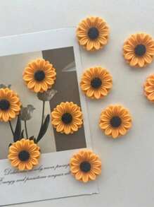 8 Stück farbenfrohe Sonnenblumen Blumen Harz Kühlschrankmagnet, dekorative Magnetstifte für Büro, Küche, Kühlschrank, Whiteboard, Dekoration, Feiertage, Wochenplaner