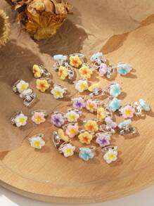 10 Stücke Mini Blumen Haarclips, süß und niedlich, geeignet für den täglichen Gebrauch von Mädchen, Haaraccessoire, Sommeraccessoire, Reise, Klemmclips, Haarspangen, Haarklammern