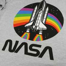 NASA تي شيرت رجالي بألوان قوس (رمادي رياضي) - رمادي - مشاهدة 3