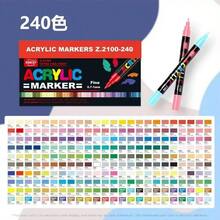 1pc 36/60/84/120/168/240 Colors Acrylic Marker Pens, Waterproof, Odorless, Blendable, Art Brush, Suitable For Colored Pencil Sketching, Painting, Making Christmas, Thanksgiving, New Year, Easter, Holiday Gifts, Card Making, Metal, Ceramic, Glass, Halloween Decoration Doodle Coloring Brush