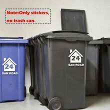 [Customization]1 Personalized Trash Can Sticker. Customize Your Road Name Sticker, Which Is Used For House Trash Can Labels, Waterproof And Durable. School Supplies,Back To School - Multicolor - View 4