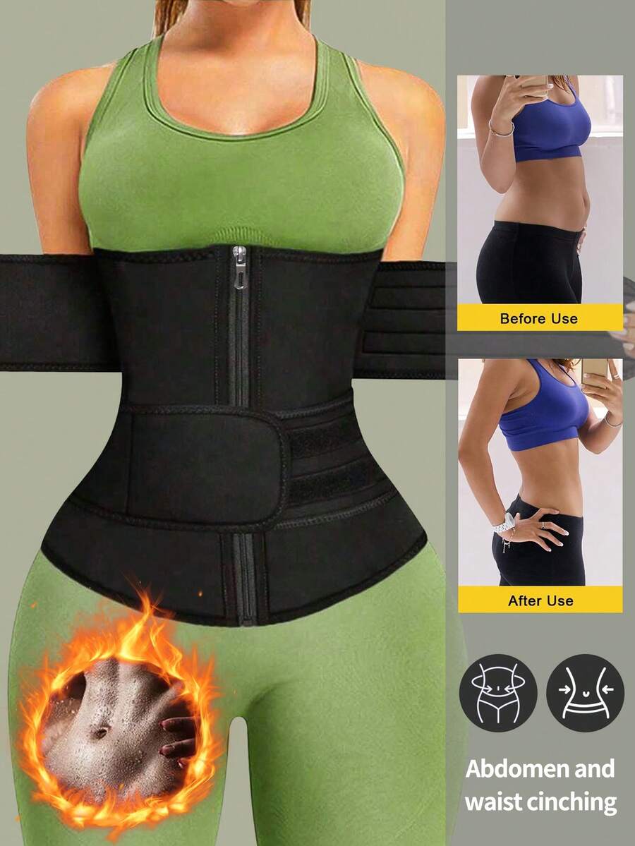 1pc Women Waist Trainer, Waist Cincher, Sauna Sweat Waist Belt, Sports Fitness Waist Trimmer, Belly Band, Waist Slimming Belt, Abdominal Trainer