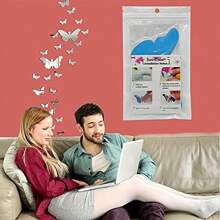 36pcs Acrylic 3D Mirror Wall Sticker, Butterfly Mirror Decals For Living Room, Bedroom, Office
