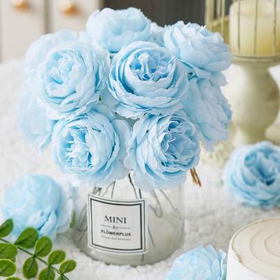 12/24pcs Artificial Peony Flowers Simulated Peony Flower Heads With Stems For Wedding Party Decoration, Cake Decoration And Home Living Room Table Centerpieces,Fake Plants,Fall Decor,Room,Desk,Garden Decor,Room Decoration Stuff Home Decor Back To School School Supplies