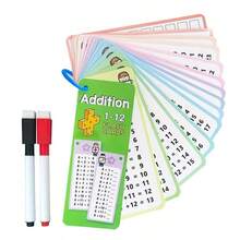 15 piezas Tarjetas creativas de matemáticas de suma, resta y división, adecuadas para estudiantes, tarjetas de práctica de matemáticas para el regreso a la escuela (tarjetas de división de color aleatorio) - Conjuntos - Ver 10