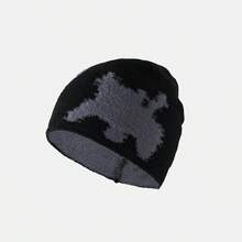 Gorro tejido con estampado de letras para mujer, ropa de calle Hop Harajuku Y2k, jersey de moda coreana estético negro Unisex ZNZC - 1 - Ver 9