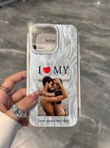 1 Stück personalisierbare Foto-Namen Personalisierte Muster Design IMD glänzende glatte Handyhülle Schutzhülle geeignet kompatibel mit iPhone 16 Pro Max/15 Pro/14 Plus/13 Pro/12 Pro Max/11 Pro Max und stilvolle Handyzubehör