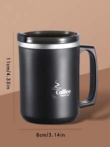 1 pezzo tazza in acciaio inossidabile con coperchio, tazza da caffè da 450ml a doppia parete, tazza da viaggio termica con coperchio scorrevole anti-fuoriuscite, nero/grigio/bianco