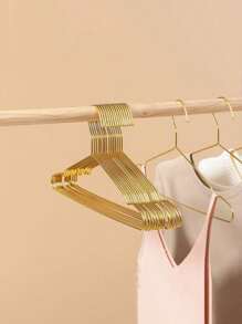 10pcs Sturdy Metal Hangers With Wide Arc Design And Non-Slip Grooves - Extra Wide & Thick, Suitable For Suits, Closets, Delicate Clothing - Space-Saving Wardrobe, Suitable For Dry Cleaners - Professional Grade Closet Storage Supplies