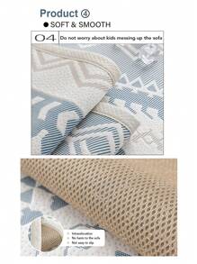 1 pieza Alfombra de sofá bohemia con diseño fresco, cojín de asiento fresco de verano, funda antideslizante para respaldo, toalla resistente a arañazos de gato, apta para sofás en L y sofás de 1/2/3/4 plazas