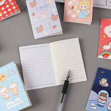 50 件可爱卡通口袋笔记本 - 迷你便携式日记本，带有有趣的动物和人物图案，混合颜色，非常适合学校用品、奖品或礼品包装，学校笔记本 - 圣诞节、新年、生日和情人节返校、返校季的完美礼物 - 彩色 - 查看 4