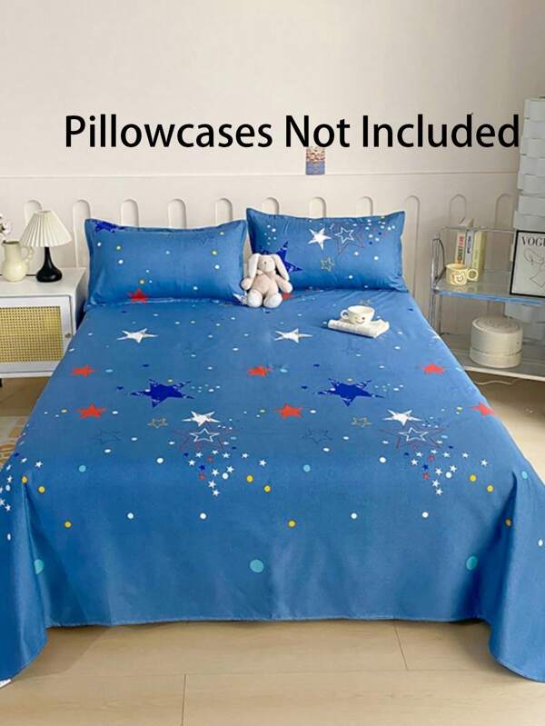 1 Pc Bedsheet, Bedding, Soft & Comfortable Mattress Protector, Valentine's Day Gift Bedsheet, Children Cartoon Love Geometry Pattern Bedsheet, Heart Shape Pattern Bedding Set, Home Decoration, Double Bed, Super King, King, Mother's Day Bedding, Washable Bedding Gift