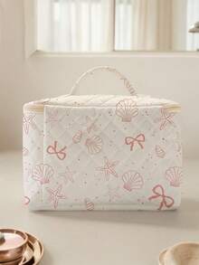 定制文字图案化妆收纳包，多功能手提包-便携式洗漱用品拉链收纳包，适合女孩和女士的化妆品和旅行必需品拉链化妆包 - 彩色 - 查看 2