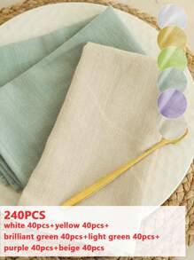Casual Solid Color, Wrinkle-Resistant, Skin-Friendly, Absorbent Napkins Suitable For Hotel, Wedding, Birthday Party, Picnic, Living Room, Dining Room, Home Decor, 2/6/12/240 PCS